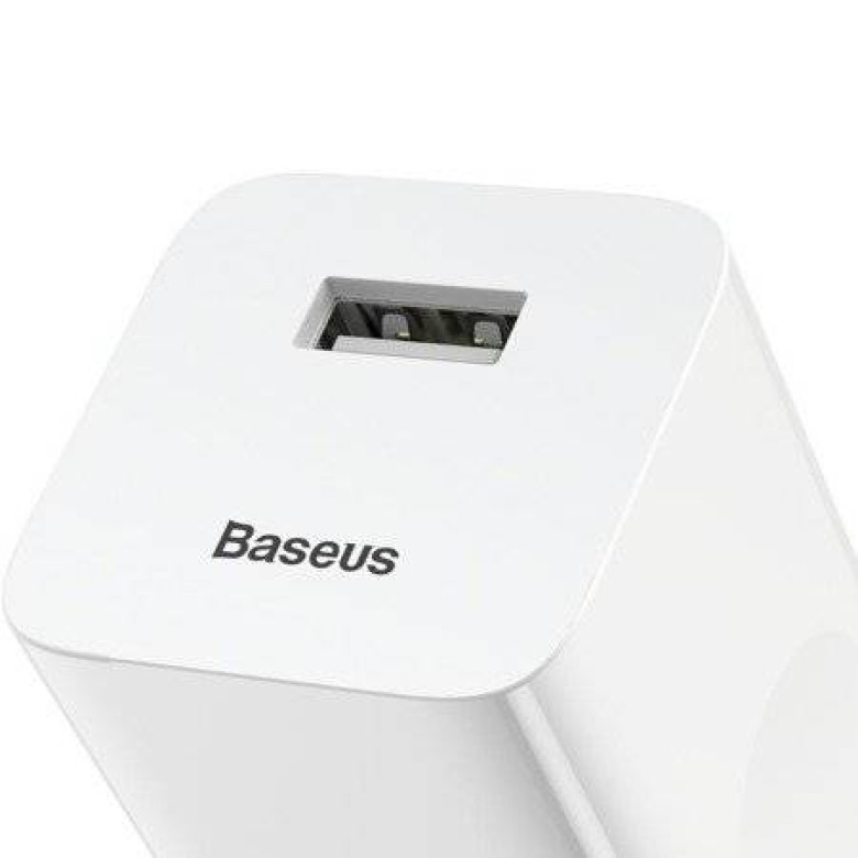 Baseus töltő gyorstöltő, USB, QC 3.0, 24 W (fehér) Baseus töltő gyorstöltő, USB, QC 3.0, 24 W (fehér)