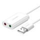 UGREEN 15 cm-es USB külső hangkártya - fehér