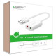 UGREEN 15 cm-es USB külső hangkártya - fehér