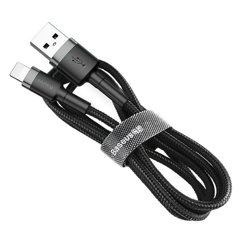 Baseus Cafule 1,5A 2 m-es Lightning USB-kábel (szürke-fekete) Baseus Cafule 1,5A 2 m-es Lightning USB-kábel (szürke-fekete)