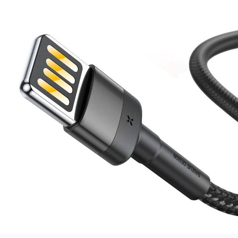 Baseus Cafule 2,4A 1 m-es Lightning USB-kábel (kétoldalas) (szürke-fekete) Baseus Cafule 2,4A 1 m-es Lightning USB-kábel (kétoldalas) (szürke-fekete)