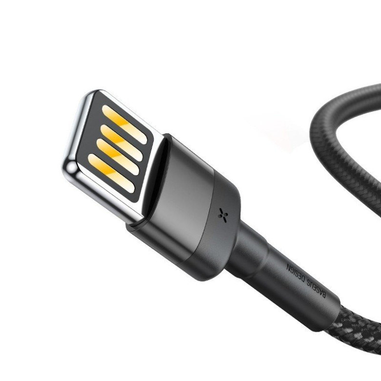 Baseus Cafule 1,5A 2 m-es Lightning USB-kábel (kétoldalas) (szürke-fekete) Baseus Cafule 1,5A 2 m-es Lightning USB-kábel (kétoldalas) (szürke-fekete)