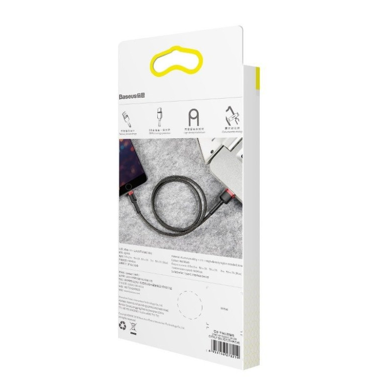 Baseus Cafule 2.4A Lightning USB-kábel 1m (fekete-piros) Baseus Cafule 2.4A Lightning USB-kábel 1m (fekete-piros)