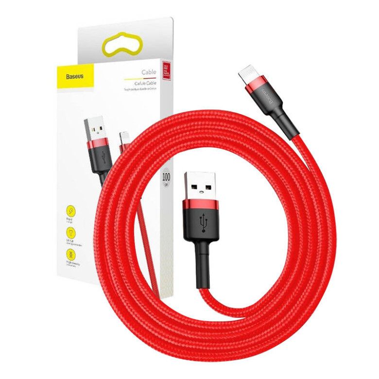Baseus Cafule USB-Lightning kábel, 2A, 3m (piros) Baseus Cafule USB-Lightning kábel, 2A, 3m (piros)