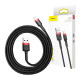 Baseus Cafule 2A 3m Lightning USB-kábel (fekete-piros)