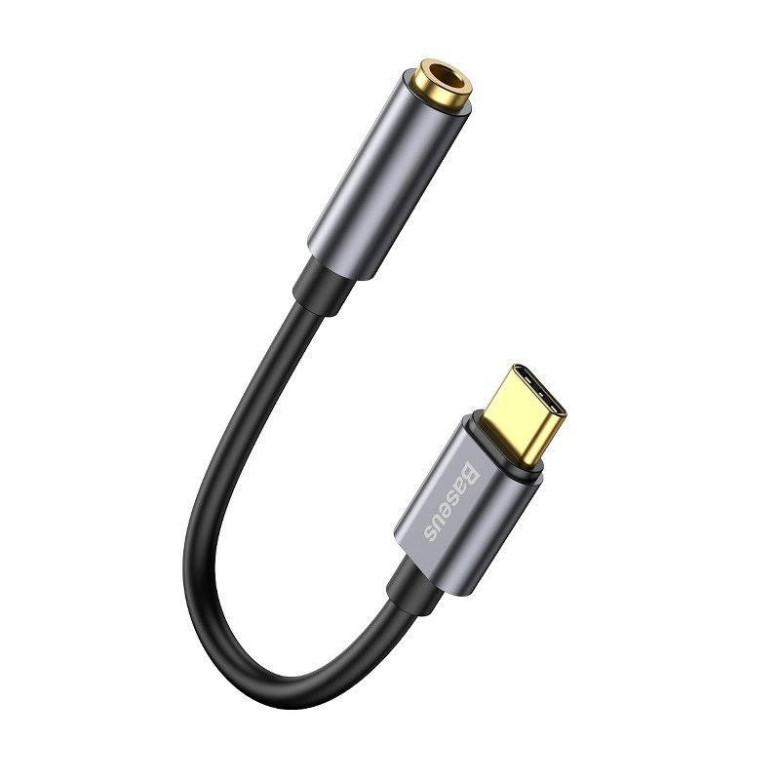 Baseus L54 USB-C audioadapter + 3,5 mm-es mini jack csatlakozó (szürke) Baseus L54 USB-C audioadapter + 3,5 mm-es mini jack csatlakozó (szürke)