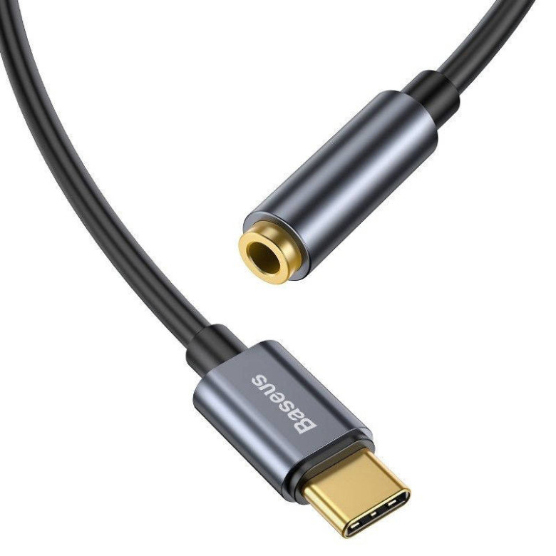 Baseus L54 USB-C audioadapter + 3,5 mm-es mini jack csatlakozó (szürke) Baseus L54 USB-C audioadapter + 3,5 mm-es mini jack csatlakozó (szürke)