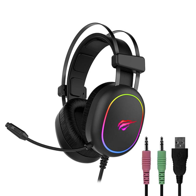 Havit GAMENOTE H2016D RGB USB + 3,5 mm-es gamer fejhallgató Havit GAMENOTE H2016D RGB USB + 3,5 mm-es gamer fejhallgató