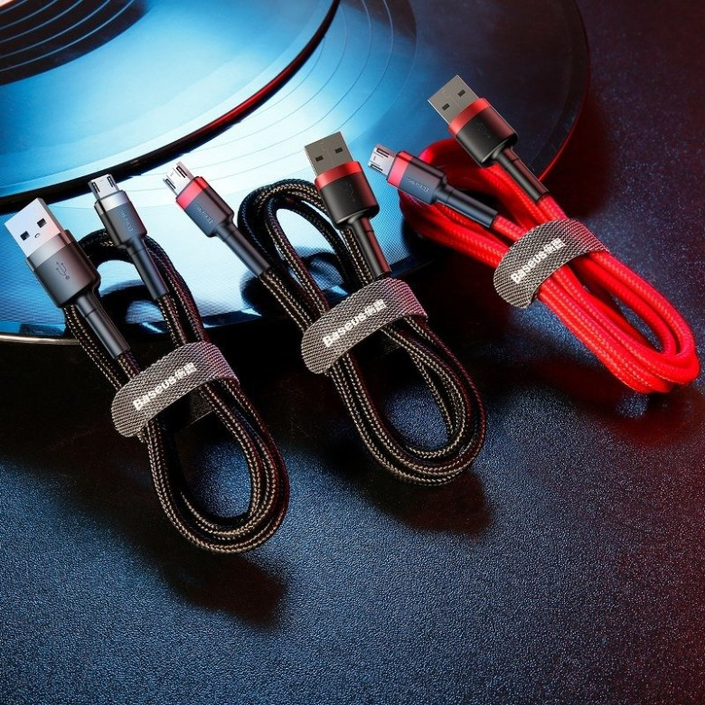 Baseus Cafule 2A 3 m USB-Micro USB kábel (fekete és piros) Baseus Cafule 2A 3 m USB-Micro USB kábel (fekete és piros)