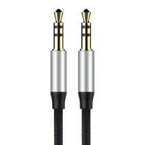 3,5 mm-es mini jack audiokábel AUX Baseus Yiven 1,5 m (fekete és ezüst) 3,5 mm-es mini jack audiokábel AUX Baseus Yiven 1,5 m (fekete és ezüst)