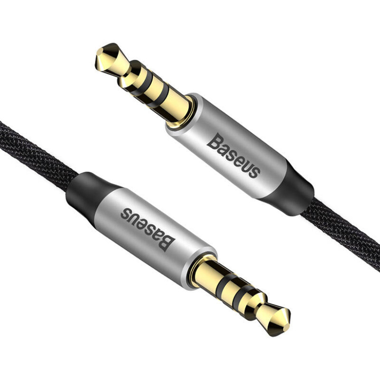 3,5 mm-es mini jack audiokábel AUX Baseus Yiven 1,5 m (fekete és ezüst)