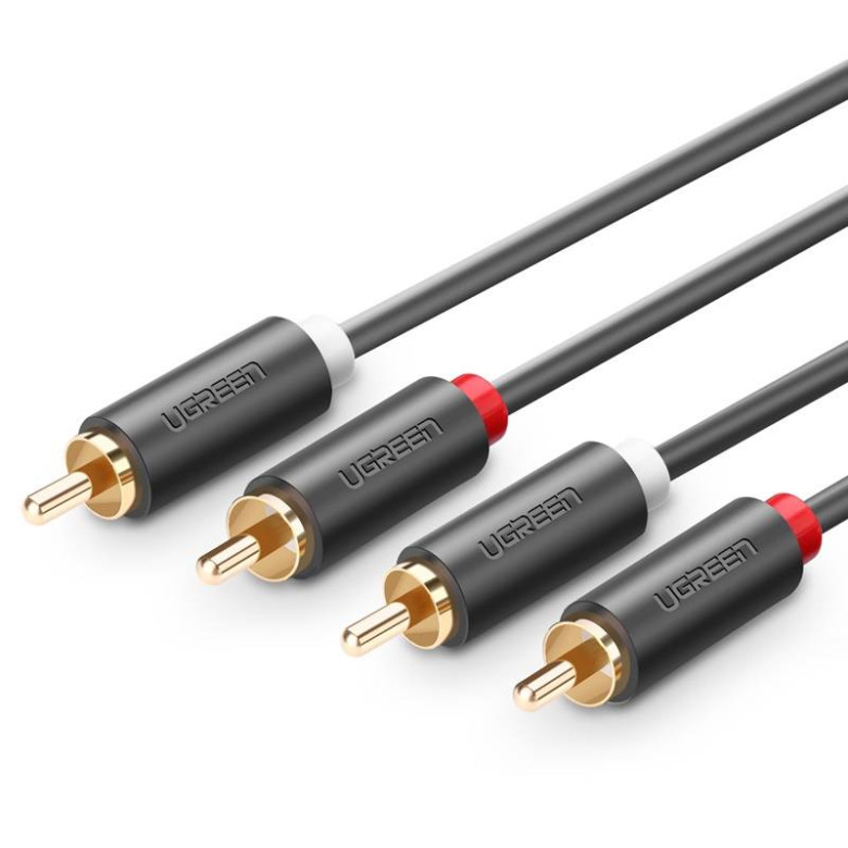 UGREEN 2RCA-2RCA kábel, 3m (fekete) UGREEN 2RCA-2RCA kábel, 3m (fekete)
