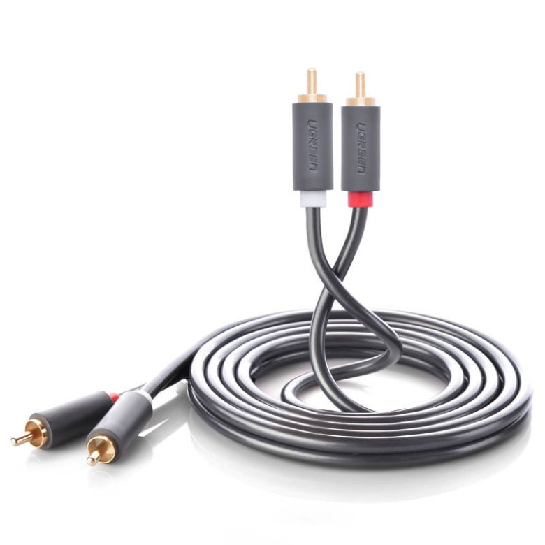 UGREEN 2RCA-2RCA kábel, 3m (fekete) UGREEN 2RCA-2RCA kábel, 3m (fekete)
