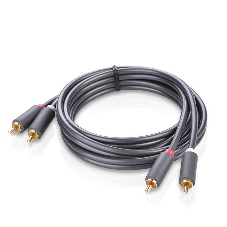 UGREEN 2RCA-2RCA kábel, 3m (fekete) UGREEN 2RCA-2RCA kábel, 3m (fekete)