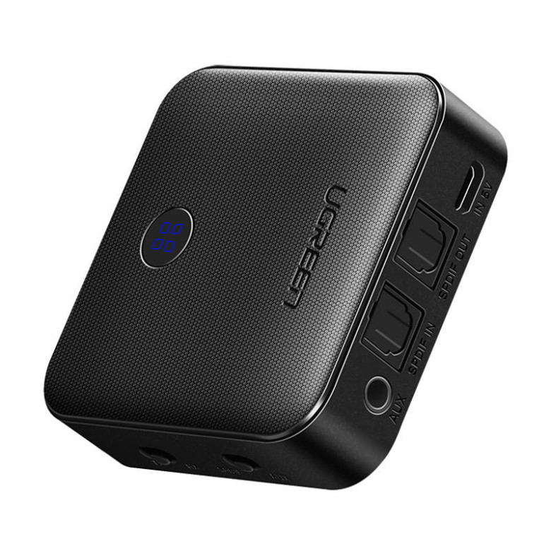 UGREEN Bluetooth 5.0 3,5 mm-es AUX aptX adapter (fekete) UGREEN Bluetooth 5.0 3,5 mm-es AUX aptX adapter (fekete)