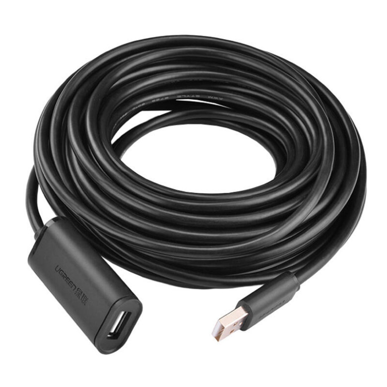 UGREEN US121 USB 2.0 hosszabbító kábel, aktív, 10m (fekete) UGREEN US121 USB 2.0 hosszabbító kábel, aktív, 10m (fekete)