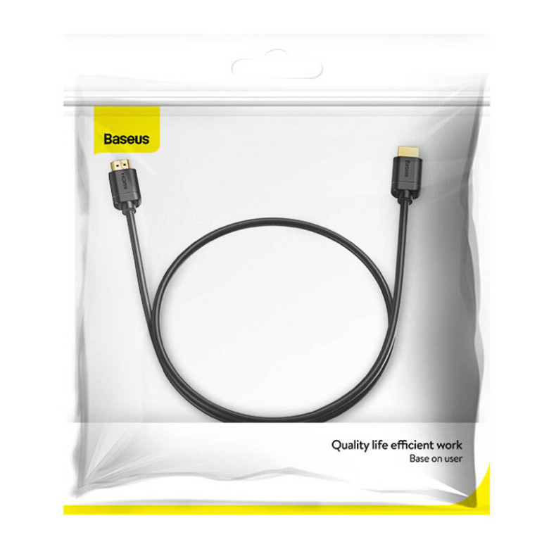 Baseus HDMI 2.0 kábel, 4K 60Hz, 3D, HDR, 18Gbps, 1m (fekete) Baseus HDMI 2.0 kábel, 4K 60Hz, 3D, HDR, 18Gbps, 1m (fekete)