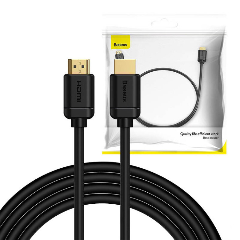 Baseus HDMI 2.0 kábel, 4K 60Hz, 3D, HDR, 18Gbps, 3m (fekete) Baseus HDMI 2.0 kábel, 4K 60Hz, 3D, HDR, 18Gbps, 3m (fekete)