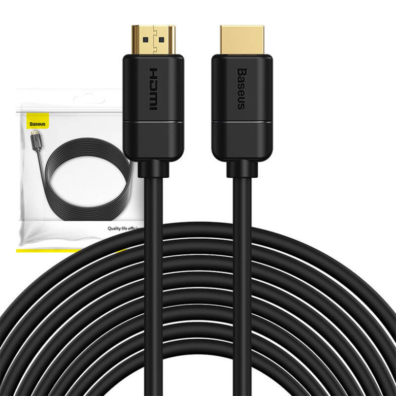 Baseus HDMI 2.0 kábel, 4K 30Hz, 3D, HDR, 18Gbps, 8m (fekete) Baseus HDMI 2.0 kábel, 4K 30Hz, 3D, HDR, 18Gbps, 8m (fekete)