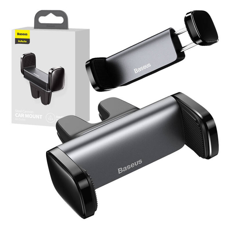 Baseus Steel Cannon Clip-on autós tartó szellőzőrácshoz (fekete) Baseus Steel Cannon Clip-on autós tartó szellőzőrácshoz (fekete)