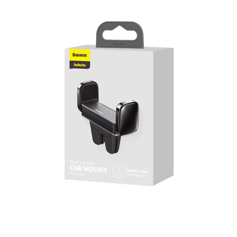 Baseus Steel Cannon Clip-on autós tartó szellőzőrácshoz (fekete) Baseus Steel Cannon Clip-on autós tartó szellőzőrácshoz (fekete)