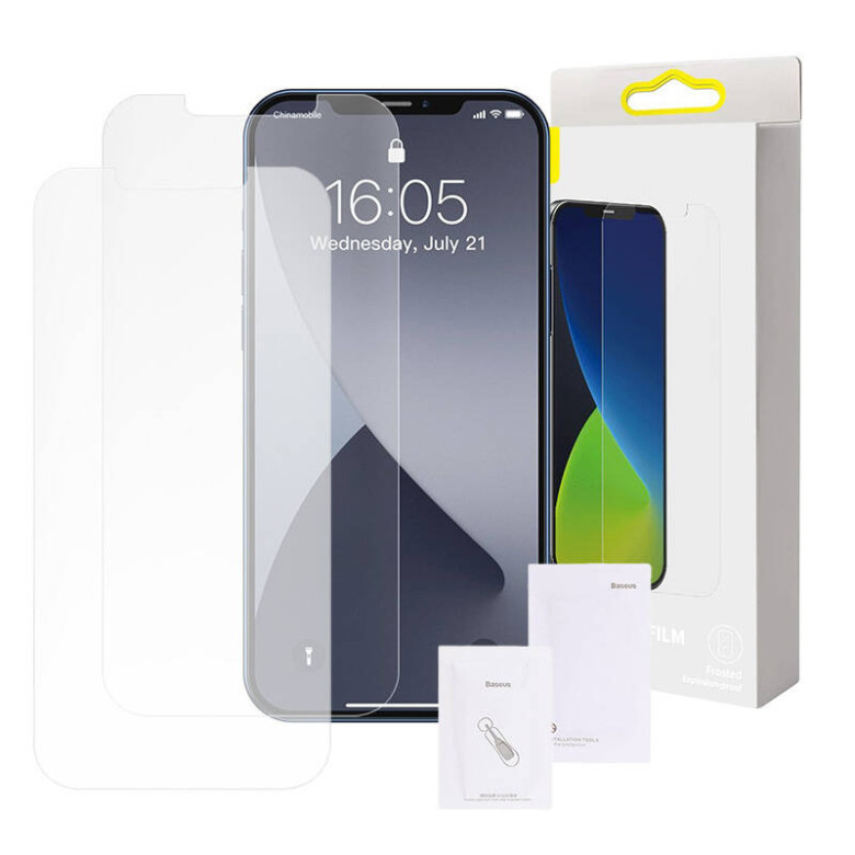 Baseus edzett üvegfólia 0,3 mm-es iPhone 12/12 Pro készülékhez (2 db) Baseus edzett üvegfólia 0,3 mm-es iPhone 12/12 Pro készülékhez (2 db)