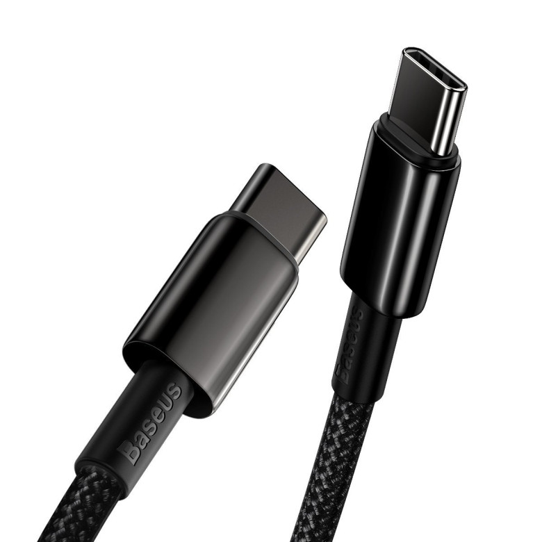 Baseus Tungsten Gold USB-C-USB-C kábel, 100 W, 2 m (fekete) Baseus Tungsten Gold USB-C-USB-C kábel, 100 W, 2 m (fekete)