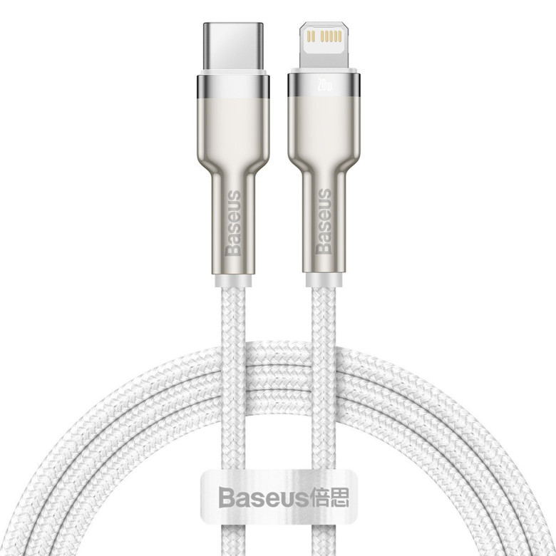 Baseus Cafule USB-C-Lightning kábel, PD, 20 W, 1 m (fehér) Baseus Cafule USB-C-Lightning kábel, PD, 20 W, 1 m (fehér)