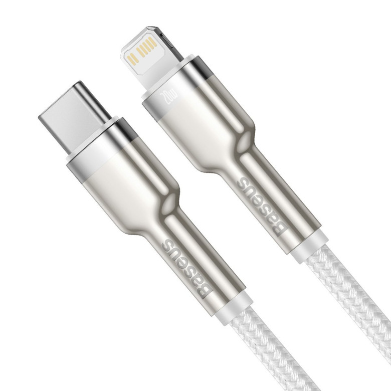 Baseus Cafule USB-C-Lightning kábel, PD, 20 W, 1 m (fehér) Baseus Cafule USB-C-Lightning kábel, PD, 20 W, 1 m (fehér)