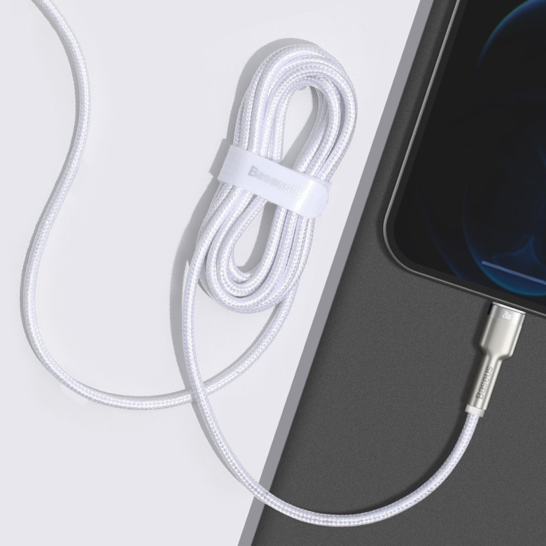 Baseus Cafule USB-C-Lightning kábel, PD, 20 W, 2 m (fehér) Baseus Cafule USB-C-Lightning kábel, PD, 20 W, 2 m (fehér)