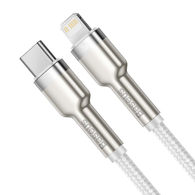 Baseus Cafule USB-C-Lightning kábel, PD, 20 W, 2 m (fehér) Baseus Cafule USB-C-Lightning kábel, PD, 20 W, 2 m (fehér)