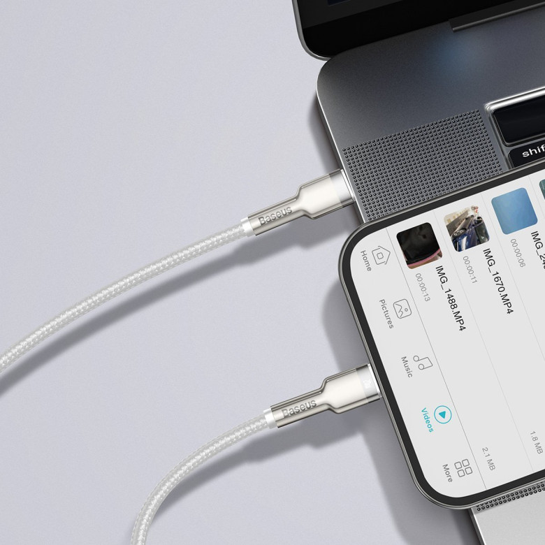 Baseus Cafule USB-C-Lightning kábel, PD, 20 W, 2 m (fehér) Baseus Cafule USB-C-Lightning kábel, PD, 20 W, 2 m (fehér)