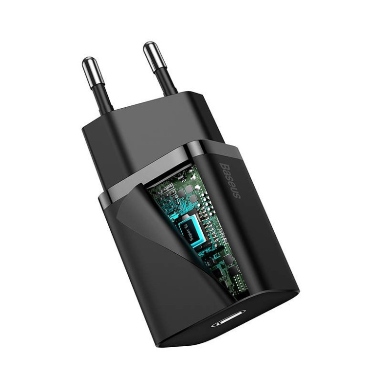 Baseus Super Si gyorstöltő 1C 20W (fekete) Baseus Super Si gyorstöltő 1C 20W (fekete)