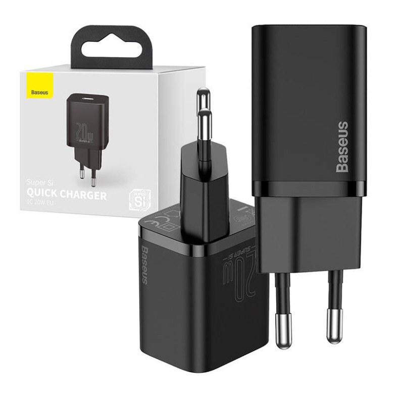 Baseus Super Si gyorstöltő 1C 20W (fekete) Baseus Super Si gyorstöltő 1C 20W (fekete)