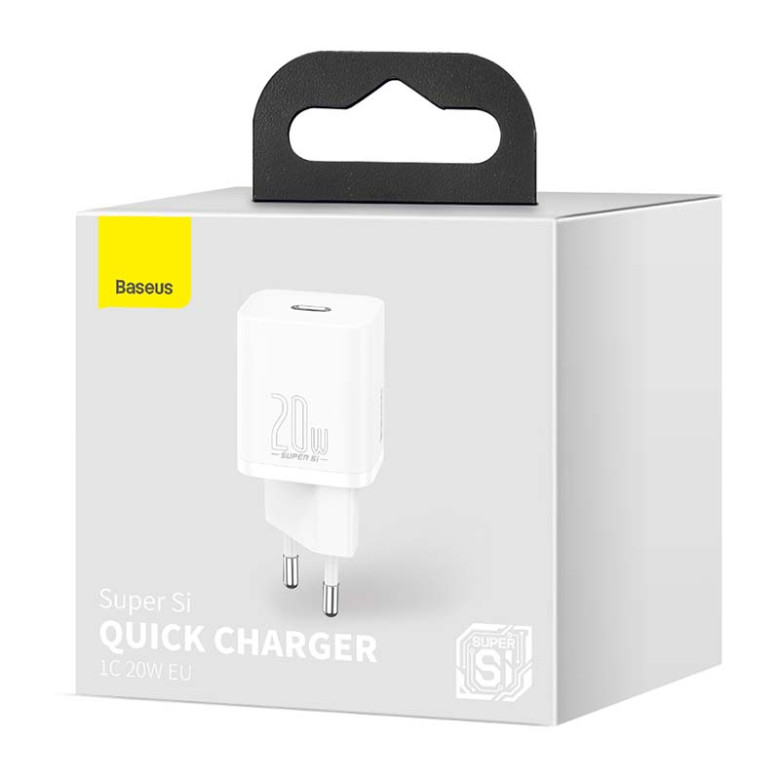 Baseus Super Si gyorstöltő 1C 20W (fehér) Baseus Super Si gyorstöltő 1C 20W (fehér)