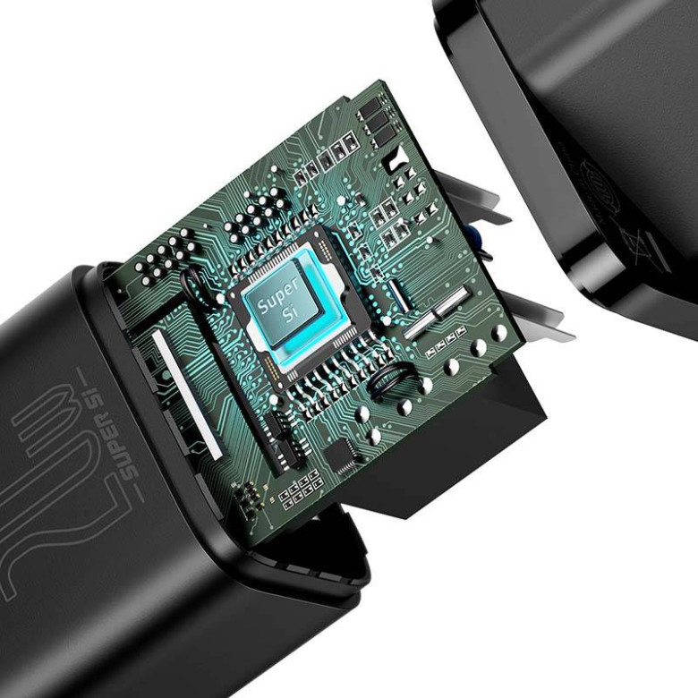 Baseus Super Si gyorstöltő 1C 20W adapter1 m-es USB-C-Lightning kábellel (fekete) Baseus Super Si gyorstöltő 1C 20W adapter1 m-es USB-C-Lightning kábellel (fekete)