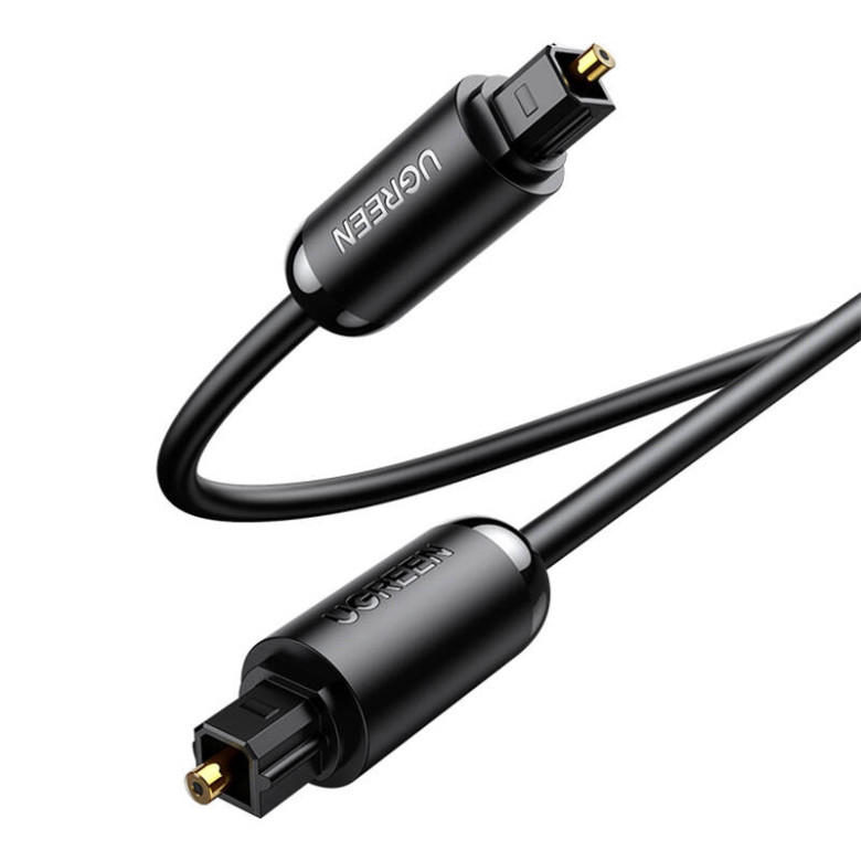 UGREEN AV122 Toslink audio optikai kábel, aranyozott, 1,5m (fekete) UGREEN AV122 Toslink audio optikai kábel, aranyozott, 1,5m (fekete)