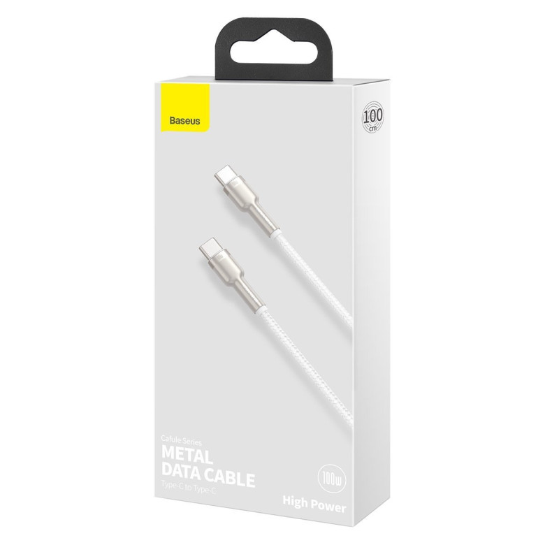 Baseus Cafule USB-C-USB-C kábel, 100 W, 1 m (fehér) Baseus Cafule USB-C-USB-C kábel, 100 W, 1 m (fehér)