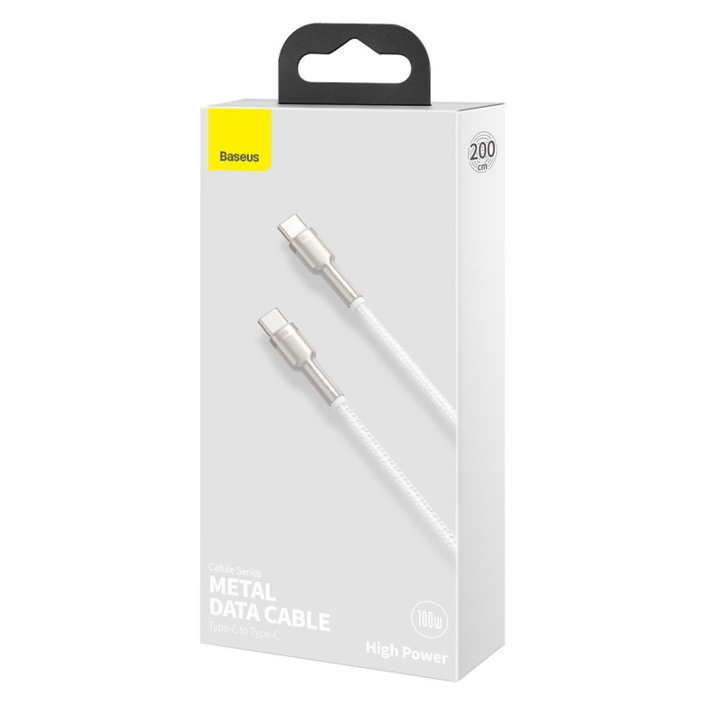 Baseus Cafule USB-C-USB-C kábel, 100 W, 2 m (fehér) Baseus Cafule USB-C-USB-C kábel, 100 W, 2 m (fehér)