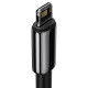 Baseus Tungsten Gold USB-Lightning kábel, 2,4A, 2m (fekete)