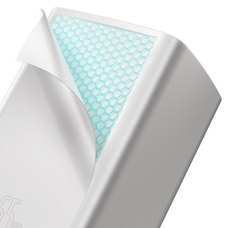 Baseus GaN2 Lite fali töltő, USB + USB-C, 65 W, EU (fehér) Baseus GaN2 Lite fali töltő, USB + USB-C, 65 W, EU (fehér)