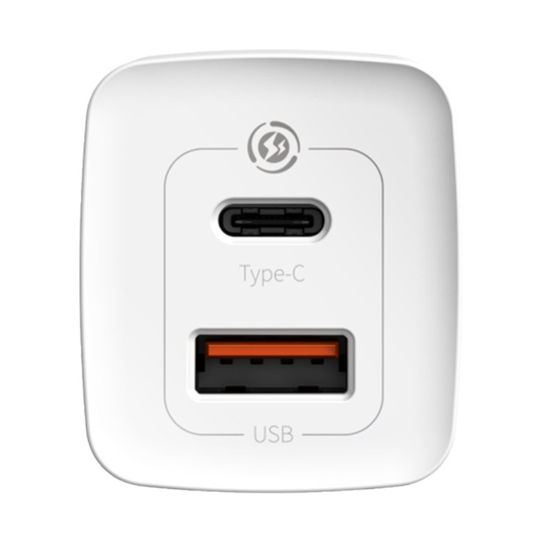 Baseus GaN2 Lite fali töltő, USB + USB-C, 65 W, EU (fehér) Baseus GaN2 Lite fali töltő, USB + USB-C, 65 W, EU (fehér)