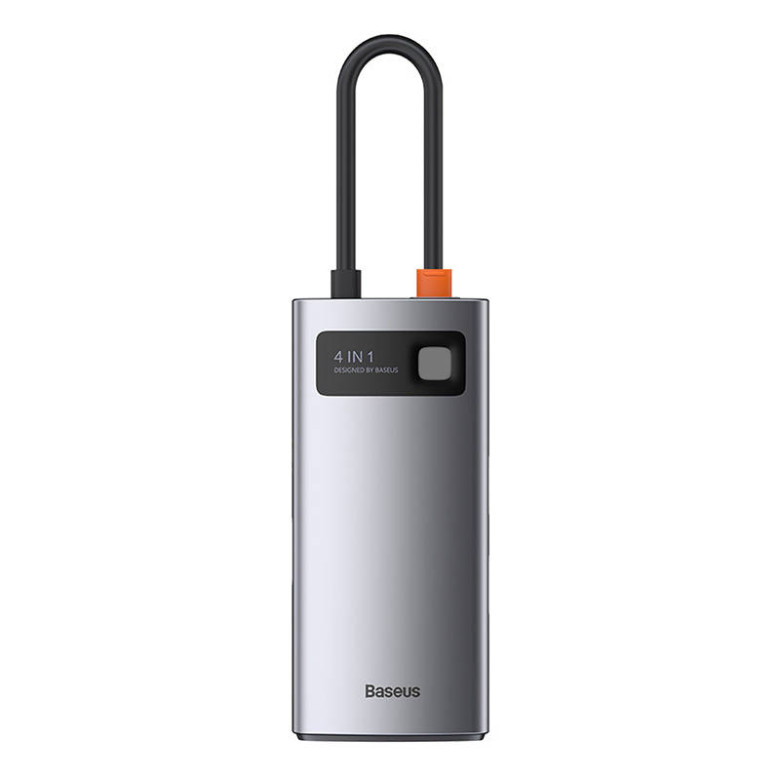Baseus Metal Gleam Series 4 az 1-ben hub, USB-C - USB 3.0 + USB 2.0 + HDMI + USB-C PD (szürke) Baseus Metal Gleam Series 4 az 1-ben hub, USB-C - USB 3.0 + USB 2.0 + HDMI + USB-C PD (szürke)