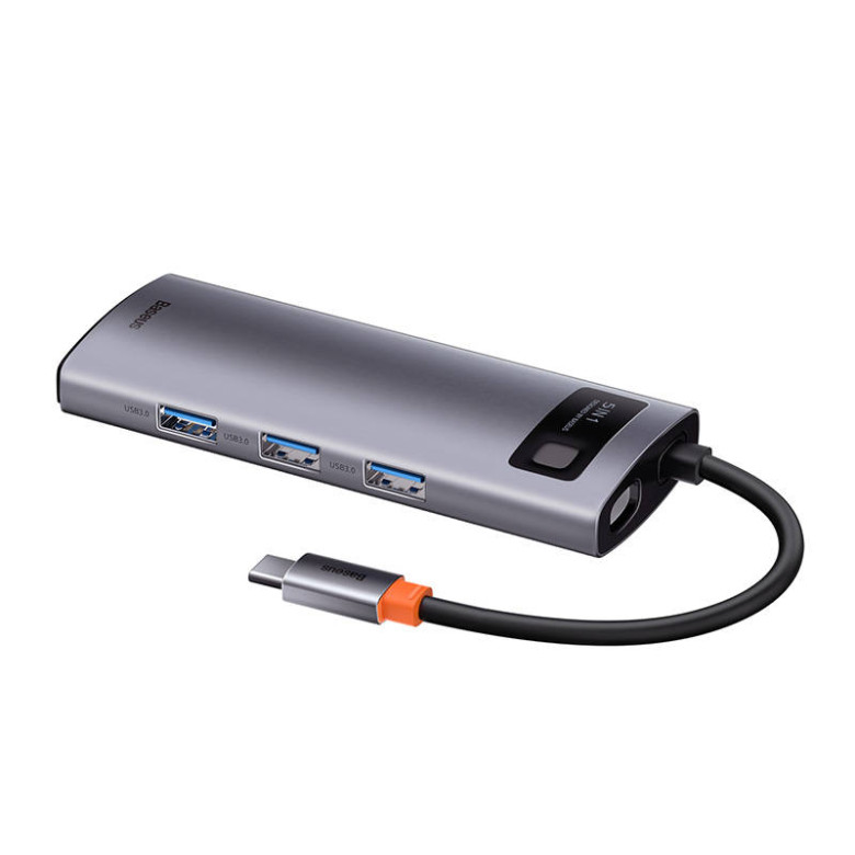 Baseus Metal Gleam Series 5 az 1-ben hub, USB-C - 3x USB 3.0 + HDMI + USB-C PD Baseus Metal Gleam Series 5 az 1-ben hub, USB-C - 3x USB 3.0 + HDMI + USB-C PD