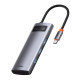 Baseus Metal Gleam Series 5 az 1-ben hub, USB-C - 3x USB 3.0 + HDMI + USB-C PD