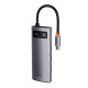 Baseus Metal Gleam Series 5 az 1-ben hub, USB-C - 3x USB 3.0 + HDMI + USB-C PD