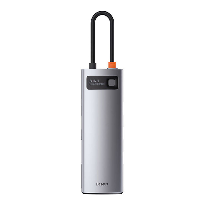 Baseus Metal Gleam Series 8 az 1-ben hub, USB-C - 3x USB 3.0 + HDMI + USB-C PD + Ethernet RJ45 + microSD / SD Baseus Metal Gleam Series 8 az 1-ben hub, USB-C - 3x USB 3.0 + HDMI + USB-C PD + Ethernet RJ45 + microSD / SD