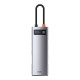 Baseus Metal Gleam Series 8 az 1-ben hub, USB-C - 3x USB 3.0 + HDMI + USB-C PD + Ethernet RJ45 + microSD / SD