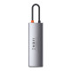 Baseus Metal Gleam Series 8 az 1-ben hub, USB-C - 3x USB 3.0 + HDMI + USB-C PD + Ethernet RJ45 + microSD / SD