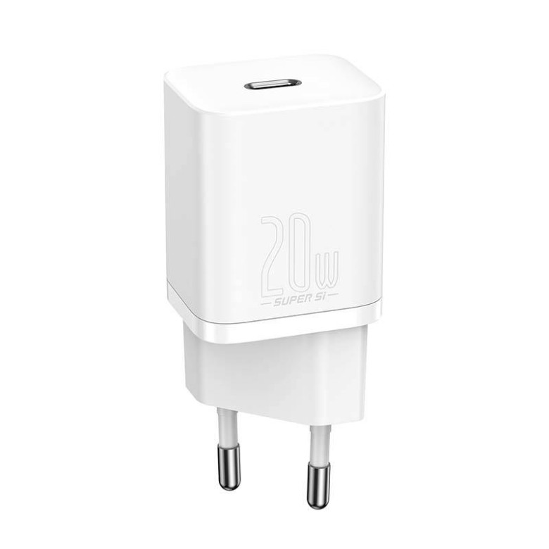 Baseus Super Si gyorstöltő 1C 20W adapter 1 m-es USB-C-Lightning kábellel (fehér) Baseus Super Si gyorstöltő 1C 20W adapter 1 m-es USB-C-Lightning kábellel (fehér)